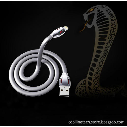 TPE USB Cable with LED indicator light, USB A to Lightning Cable / Type C Cable / Micro USB Cable, Fast Charging and Data Sync T
